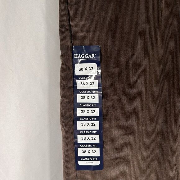 New Haggar Corduroy Pants Men's 38x32 Brown 212 Comfort Waist Classic Fit - Picture 3 of 10